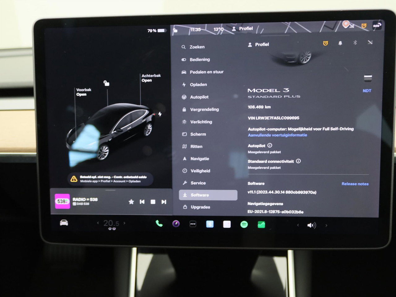 Tesla Model 3 Standard RWD Plus 89% SoH [ LFP-ACCU+AUTOPILOT+60 kWh+PREMIUM AUDIO ] 30
