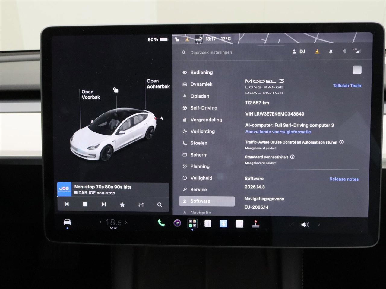 Tesla Model 3 Long-Range AWD 351pk 75 kWh 91.6% SoH FACELIFT [ WIT LEDER+WARMTEPOMP+AUTOPILOT ] 30