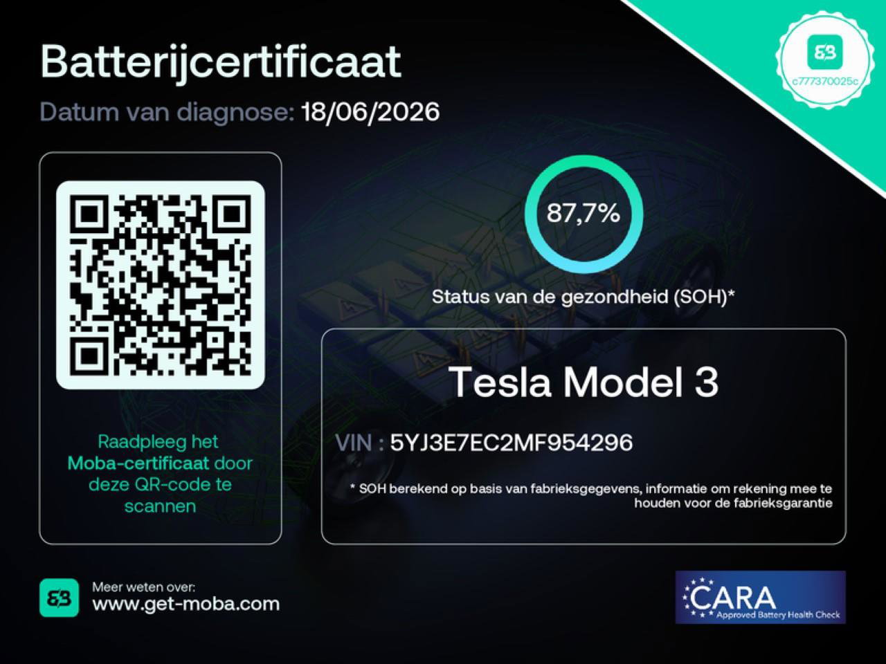Tesla Model 3 Performance AWD 486pk 75 kWh 87.7% SoH FACELIFT [ AUTOPILOT+567KM WLTP+PREMIUM AUDIO ] 2