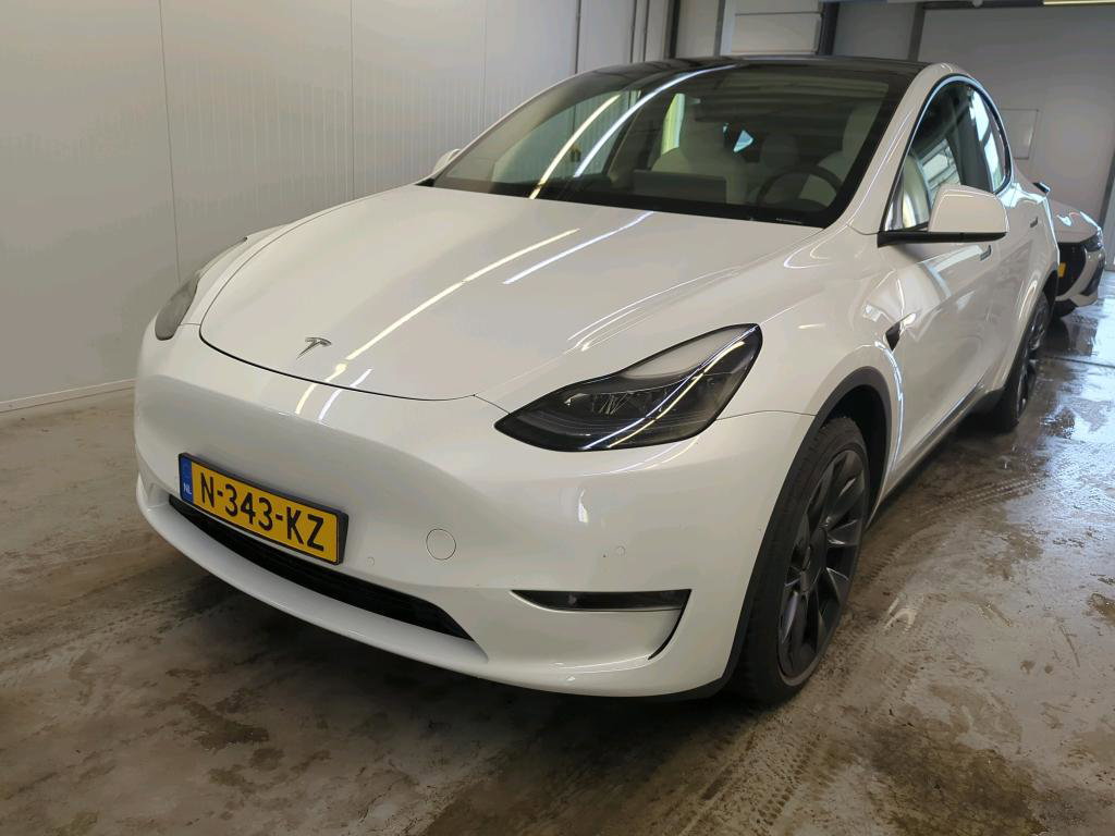 Tesla Model Y Long Range AWD 75kWh 351pk 92,2% SoH [ WIT LEDER+TREKHAAK+AUTOPILOT+20 INCH+PREMIUM AUDIO ]
