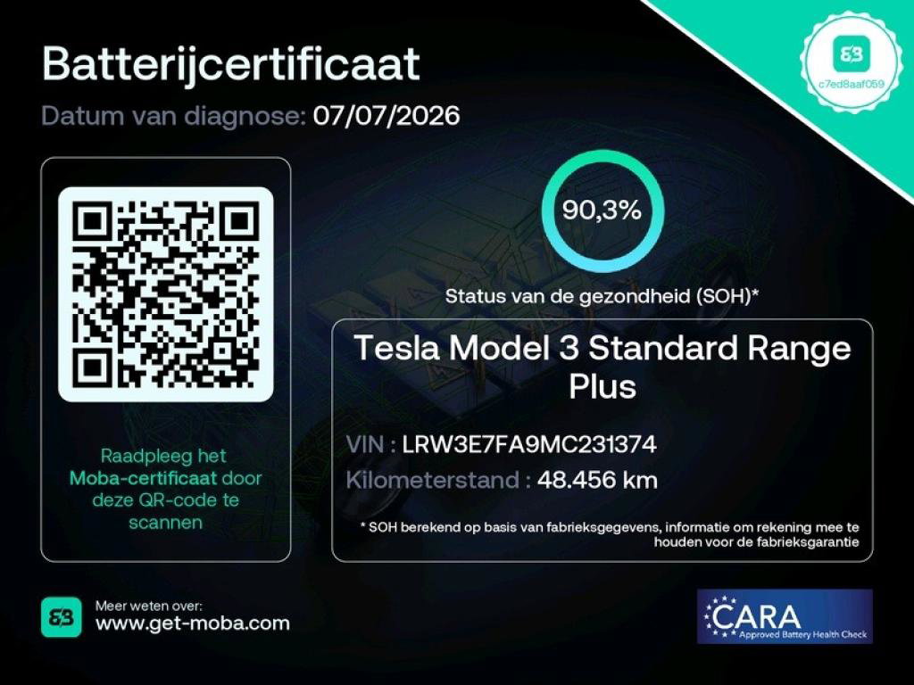 Tesla Model 3 Standard RWD Plus FACELIFT 90,3% SoH [ LFP-ACCU+WARMTEPOMP+AUTOPILOT+60 kWh+PREMIUM AUDIO ] 2