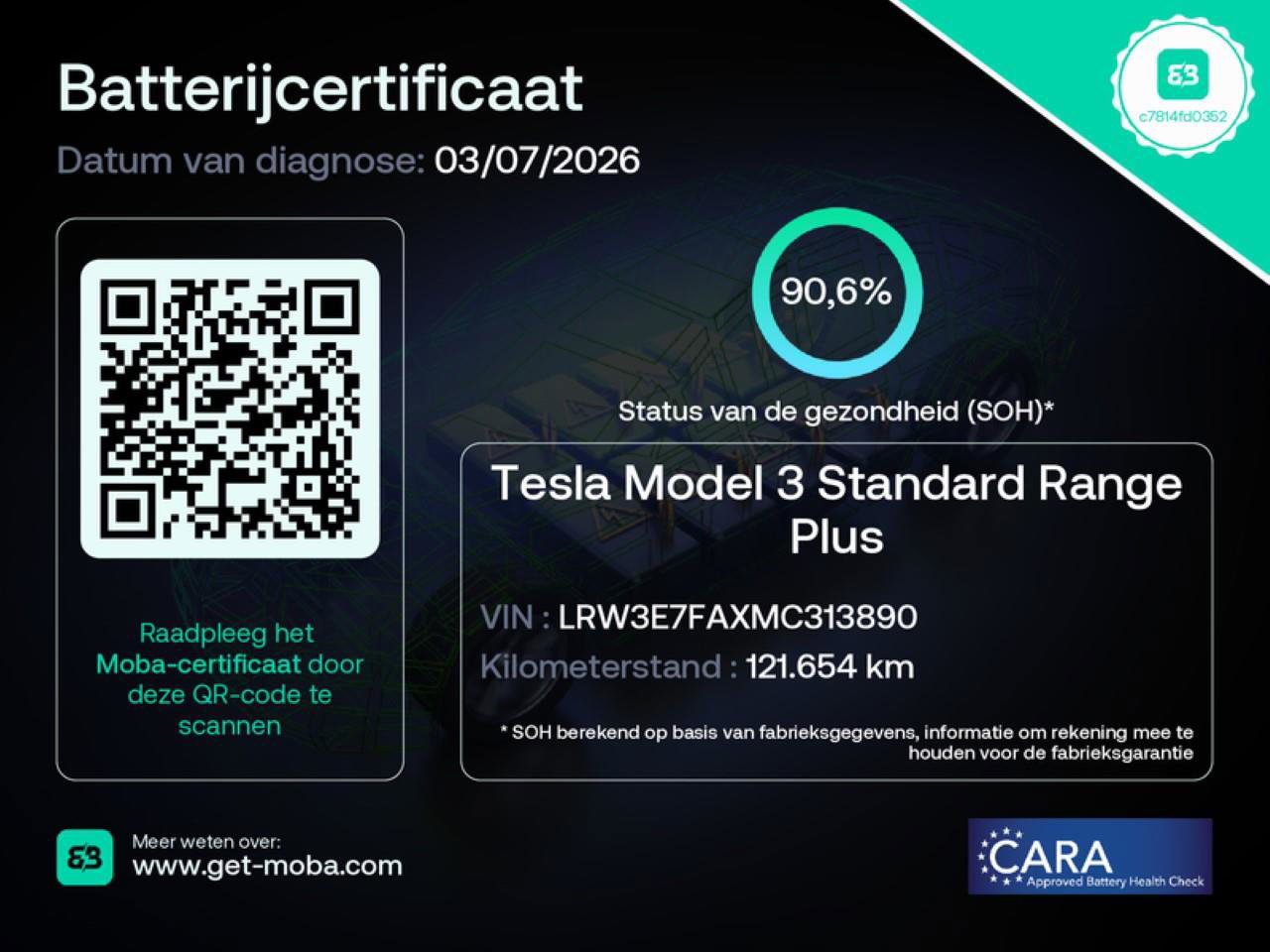 Tesla Model 3 Model 3 Standard RWD Plus FACELIFT 90.6% SoH [ LFP-ACCU+WARMTEPOMP+AUTOPILOT+60 kWh+PREMIUM ]