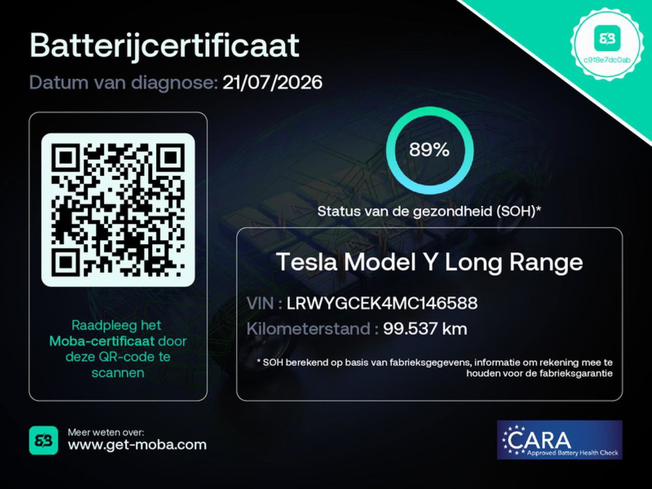 Tesla Model Y Long Range 351pk AWD 89% SoH [ AUTOPILOT+19 INCH+PREMIUM AUDIO ]