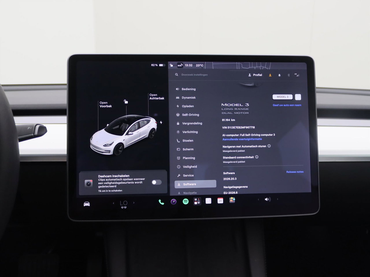 Tesla Model 3 Long-Range AWD 351pk 75 kWh FACELIFT 88,4% SoH [ WIT LEDER+WARMTEPOMP+ENHANCED AUTOPILOT+620KM WLTP+PREMIUM AUDIO ] 26