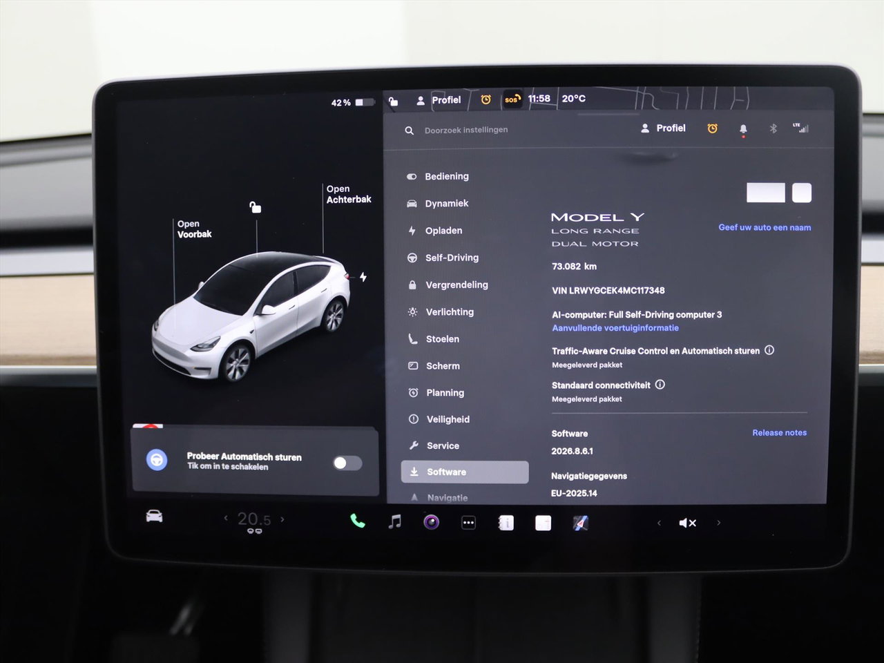 Tesla Model Y Long Range AWD 75kWh 351pk 92.8% SoH [ AMD RYZEN+AUTOPILOT+19 INCH+PREMIUM AUDIO ] 30