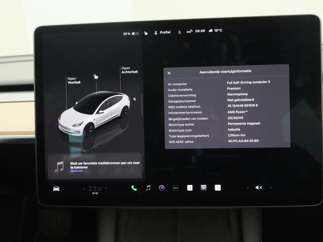 Tesla Model 3 Long-Range AWD 351pk 75 kWh UPGRADE 94,4% SoH [ WARMTEPOMP+AUTOPILOT+620KM WLTP+PREMIUM AUDIO ] 28