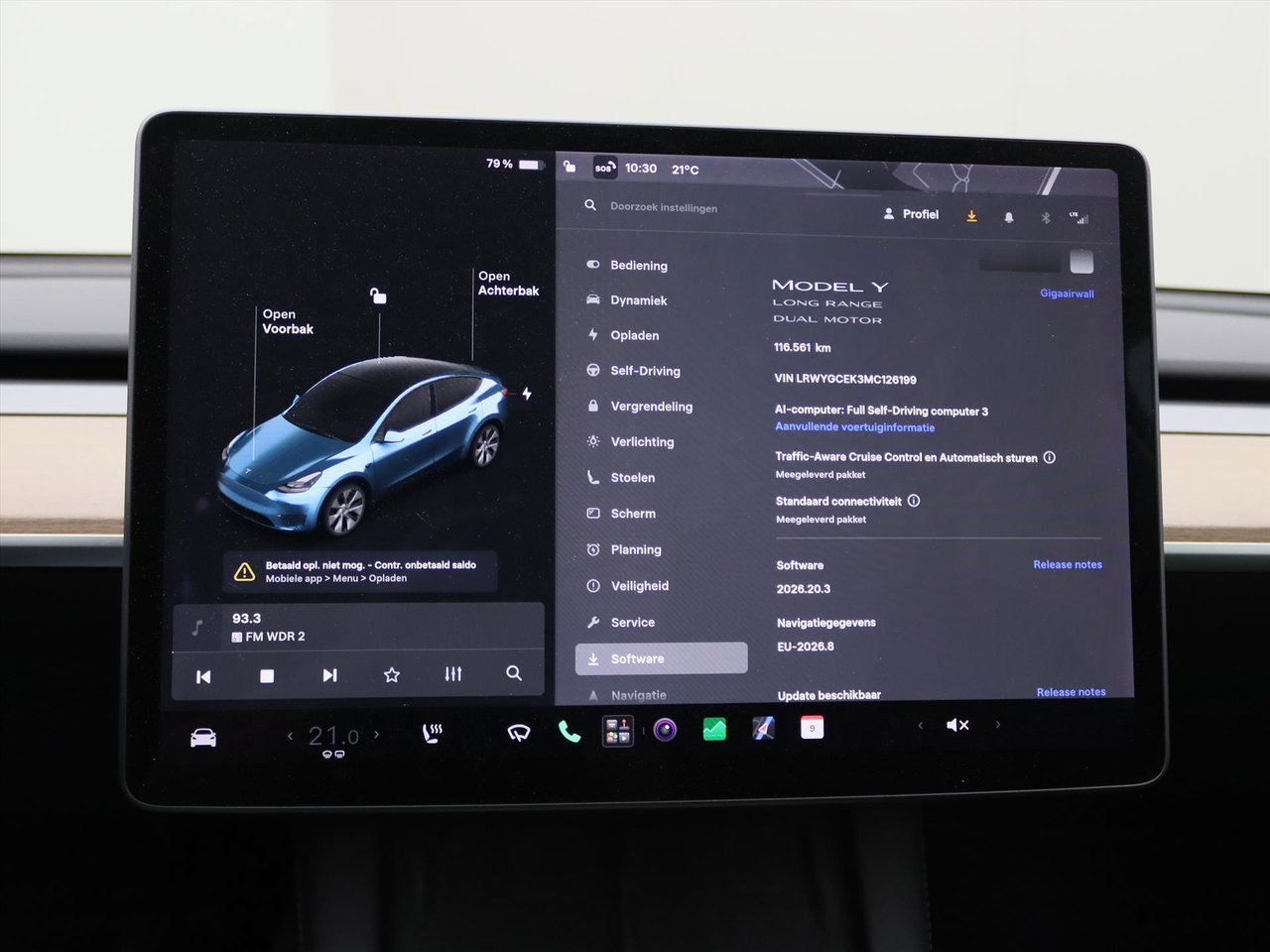 Tesla Model Y Long Range AWD 75kWh 351pk 89.7% SoH [ AUTOPILOT+19 INCH+PREMIUM AUDIO ] 26