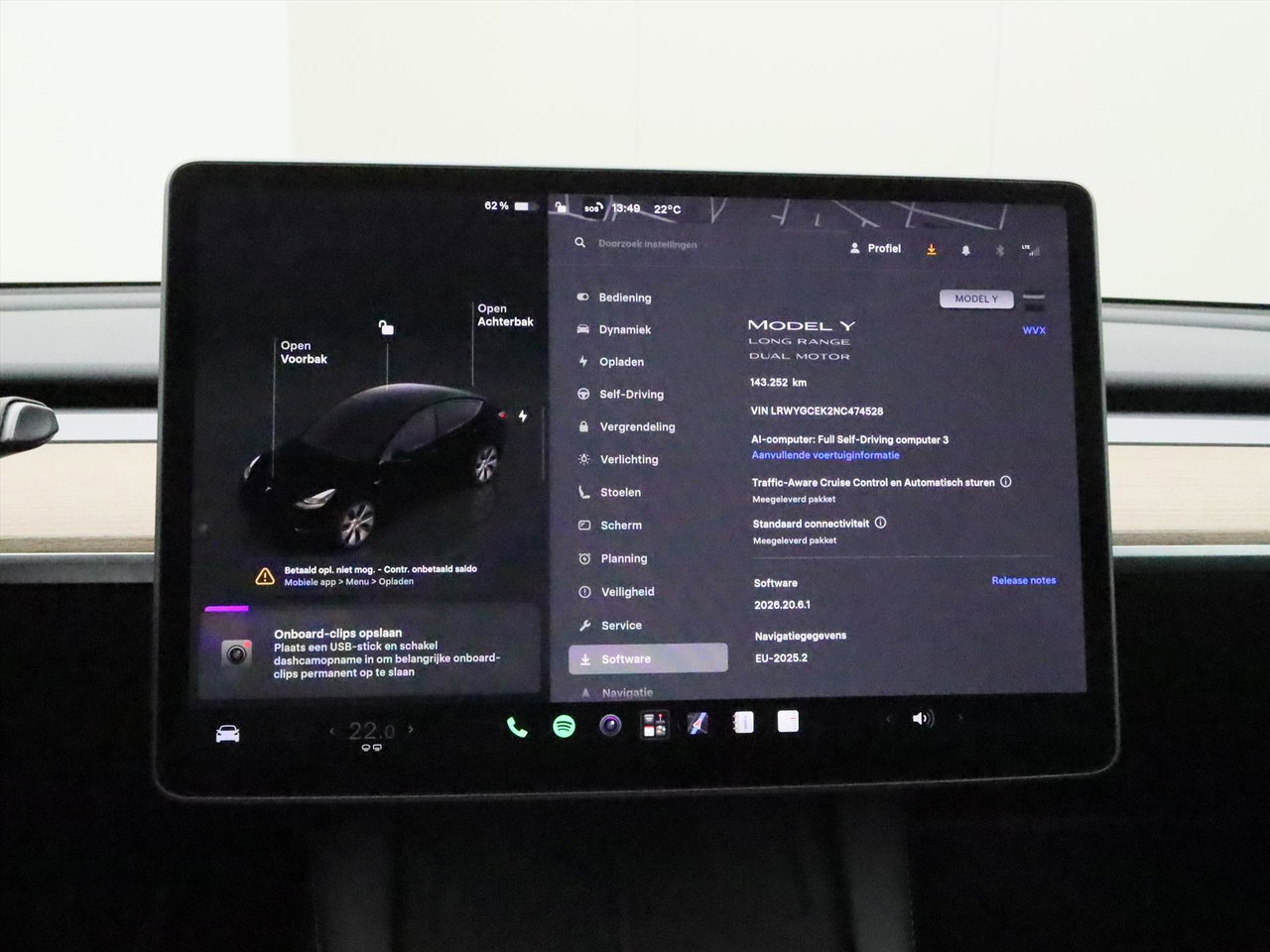 Tesla Model Y Long Range AWD 75kWh 351pk AMD RYZEN 92,5% SoH [ AUTOPILOT+19 INCH+PREMIUM AUDIO ] 21