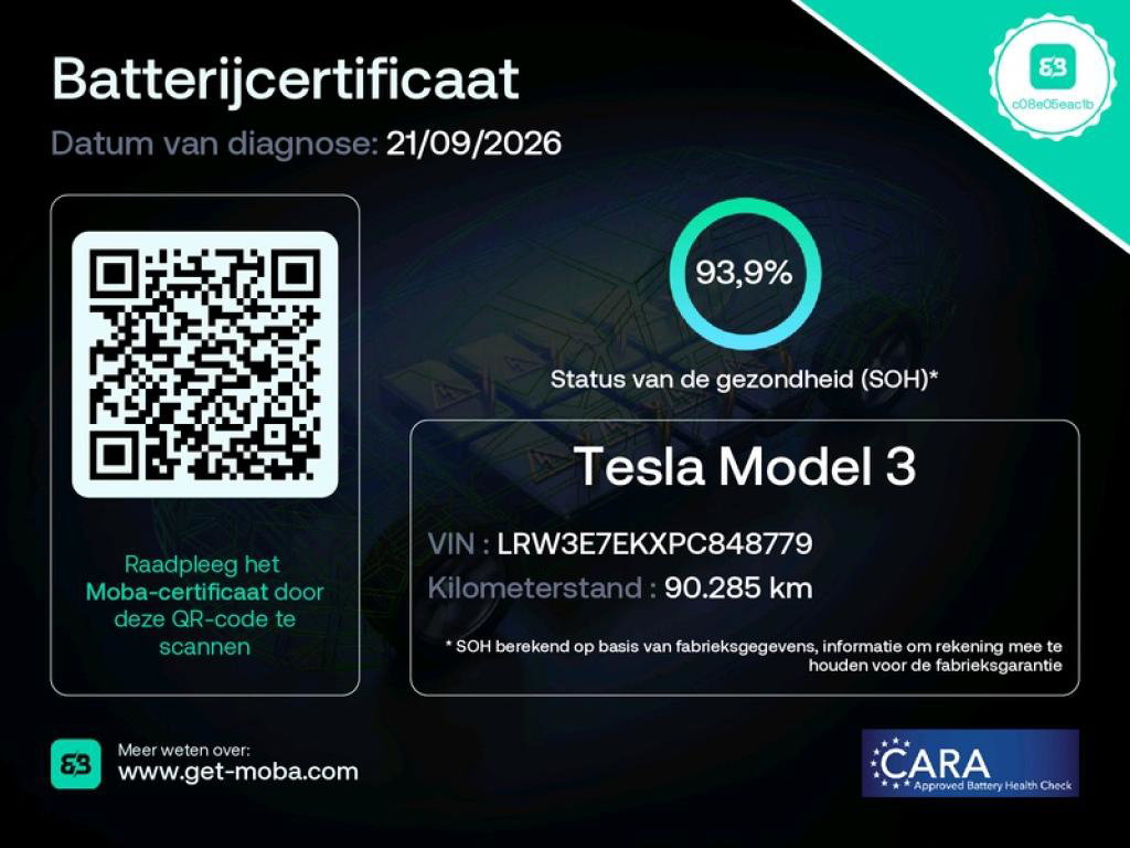 Tesla Model 3 Long-Range AWD 351pk 75 kWh 93.9% SoH UPGRADE [ RYZEN AMD+WARMTEPOMP+AUTOPILOT ] 2